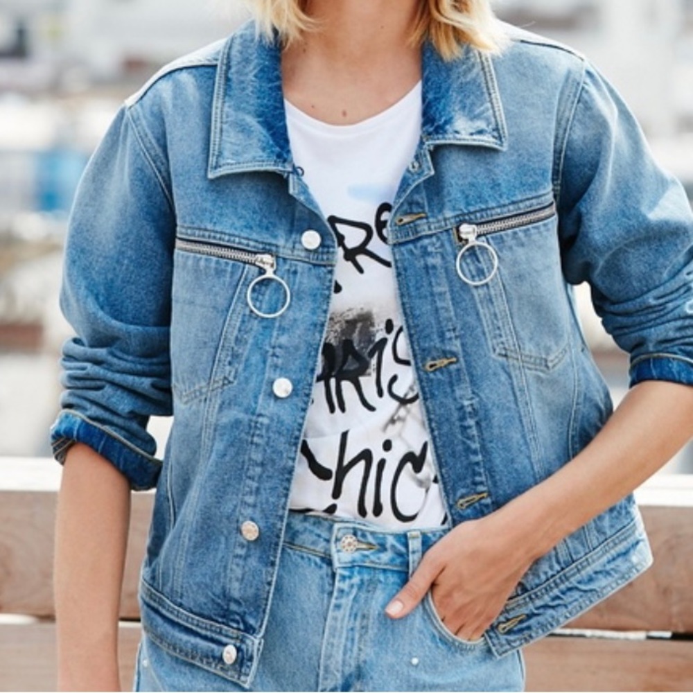 Claudie Pierlot denin jacket  size 40 US12 preowned EUC